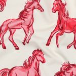 Zomersweat - French Terry digitale print paarden Ecru Zomersweat - French Terry digitale print paarden Ecru