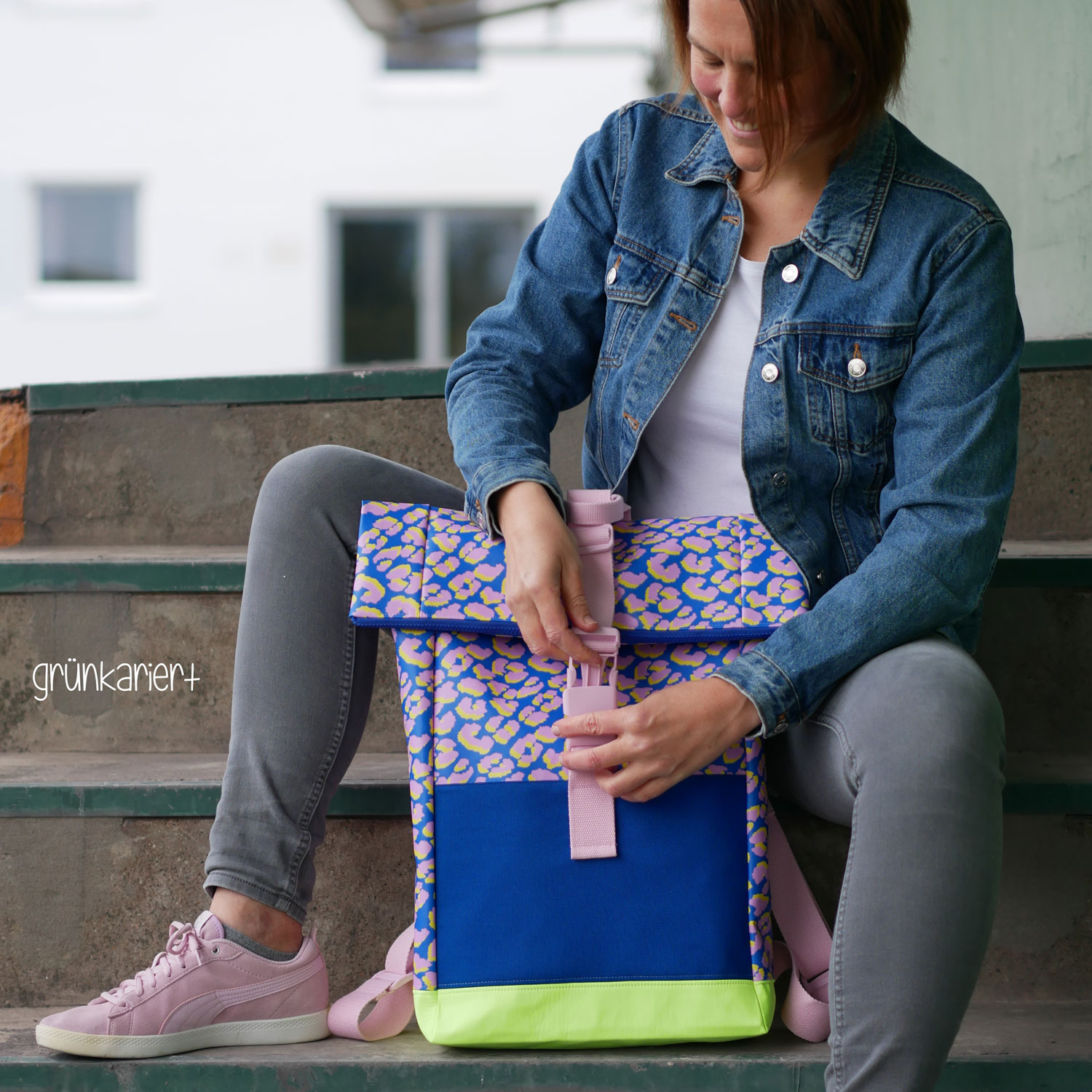 Leo Kunstleder Rucksack von Grünkariert *Taschenstar*-1 Leo Kunstleder Rucksack von Grünkariert *Taschenstar*-1