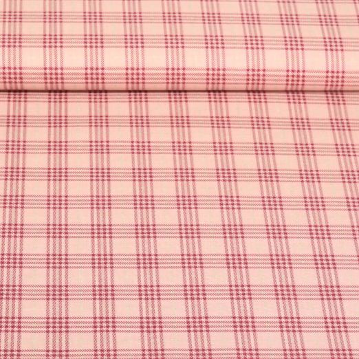 Popeline de coton - Carreaux Rose