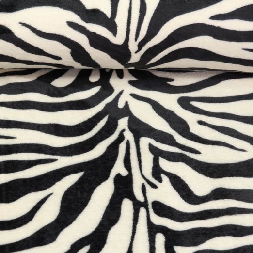 Kuschelfleece - Doubleface Zebra Schwarz Weiß