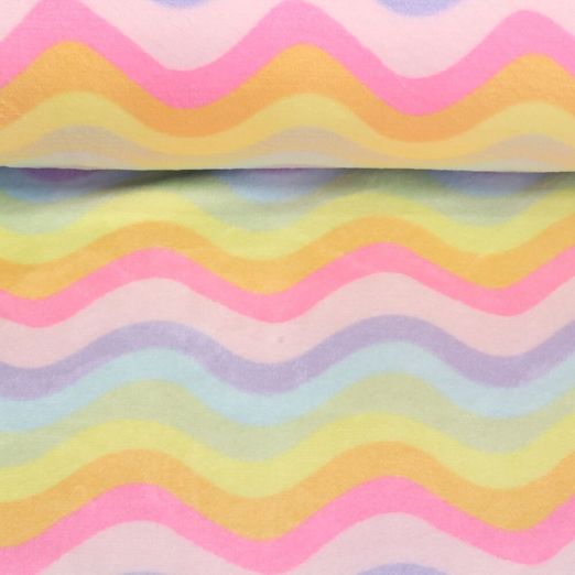 Polaire tout douce - Double face Zig zag Pastel