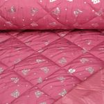 Tissu veste matelassé - Papillons Impression sur film Vieux rose