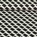 Toile de coton - Vagues Noir Blanc