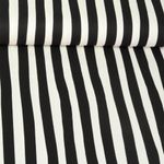 Toile de coton - Rayures irrégulières Noir Blanc