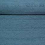 Jersey tricoté - Tresses et losanges Bleu pétrole Mélange