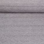 Jersey tricoté - Tresses et losanges Mélange gris clair