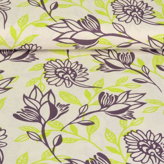 Lin - Floral Blanc Malve Lime