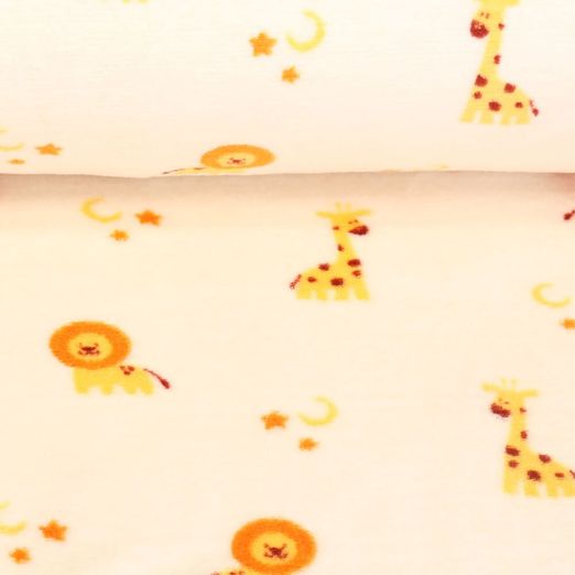 Polaire tout douce - Double face Lions und Girafes Jaune vanille