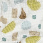 Baumwoll-Waffel - Digitaldruck Formen Weiß Grün Baumwoll-Waffel - Digitaldruck Formen Weiß Grün