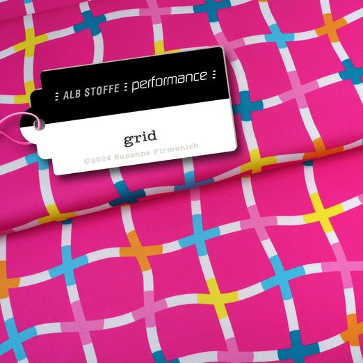 Collection Performance Albstoffe - Grid Rose vif