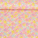 Coton enduit - Petites fleurs Blanc
