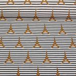 Toile jacquard - Tour Eiffel Rayures Blanc Noir