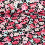 Tissu coton - Japon Fleurs de cerisiers Impression sur film Noir