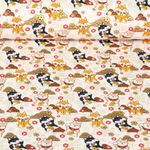 Tissu coton - Japon Chat Porte-Bonheur Impression sur film Ecru
