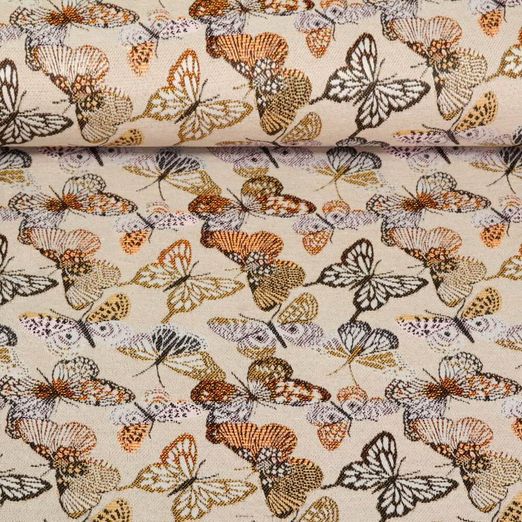 Canvas Jacquard - Schmetterlinge Sand