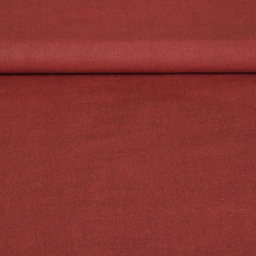 Coton enduit aspect lin Frida - Rouge