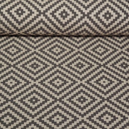 Canvas Jacquard -  Rauten Anthrazit Ecru