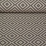Toile jacquard -  Losanges Anthracite Ecru