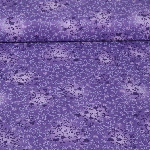Baumwoll-Webware - Batik Zweige Lila