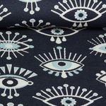 Jersey jacquard orgánico - Hamburger Liebe Brillo mágico Ojo de la iluminación Azul marino