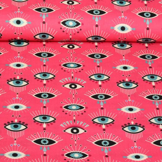 Mousseline bio - Hamburger Liebe Impression digitale Magical Shimmer Of Resistence Rose vif