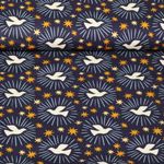 Biologische mousseline - Magical Shimmer Navy - Digitale print