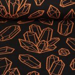 Jersey jacquard orgánico - Hamburger Liebe Magical Shimmer Gems Negro