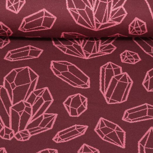 Bio Jacquard Jersey - Hamburger Liebe Magical Shimmer Gems Bordeaux