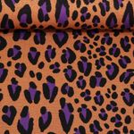 Jersey jacquard bio - Hamburger Liebe Magical Shimmer Safari Léopard Orange