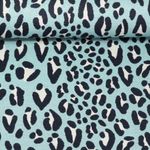 Jersey jacquard orgánico - Hamburger Liebe Mágico Resplandor Safari Turquesa Leo
