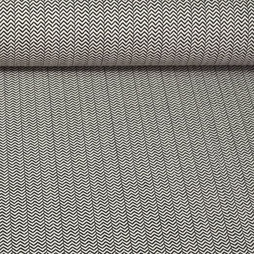 Jersey jacquard bio - Hamburger Liebe Magical Shimmer Zic Zac Knit Noir