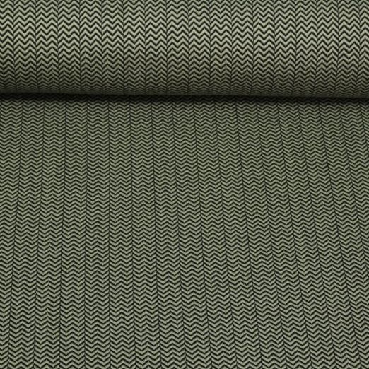 Bio Jacquard Jersey - Hamburger Liebe Magical Shimmer Zic Zac Knit Grün