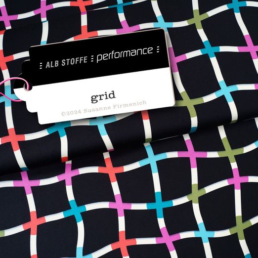 Collection Performance Albstoffe - Grid Noir Collection Performance Albstoffe - Grid Noir