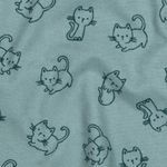 Baumwoll-Flanell – Katzen Dunkelmint