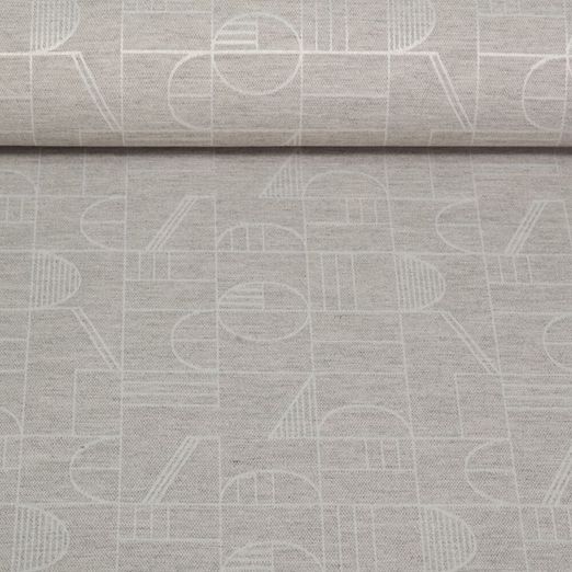 Toile jacquard - Formes géométrique Gris argenté
