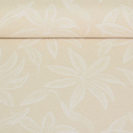 Toile jacquard - Feuilles de palmiers Beige