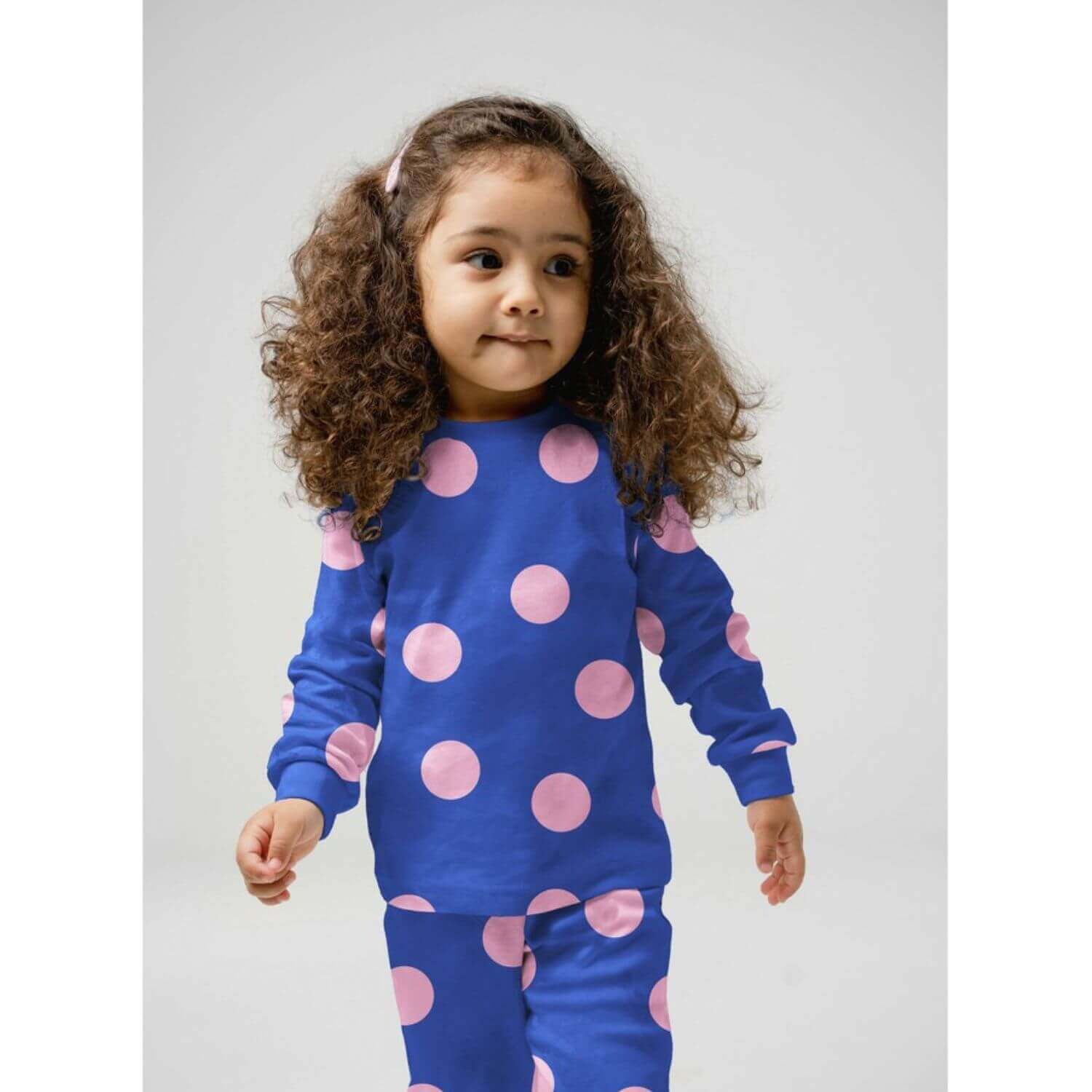 Flanelle de coton - Gros pois Bleu roi-3 Flanelle de coton - Gros pois Bleu roi-3