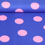 Flanelle de coton - Gros pois Bleu roi