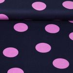 Flanelle de coton - Grois pois Bleu marine
