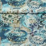 Toile de coton - Impression digitale Vases Chine Turquoise