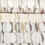 Canvas Jacquard - Retroellipsen Weiß Grau