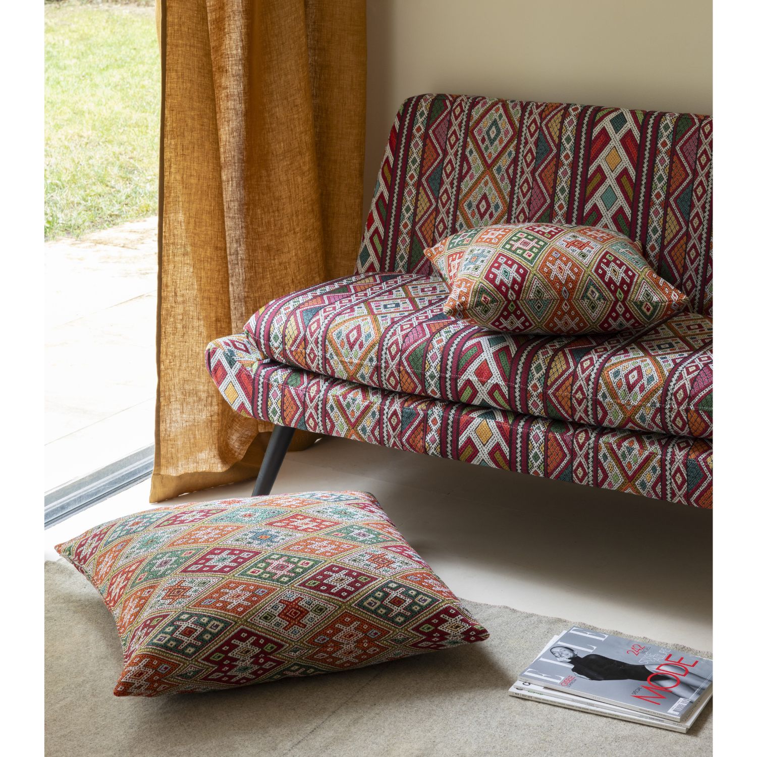 Gobelin - Maroc Rouge Multicolore-1 Gobelin - Maroc Rouge Multicolore-1