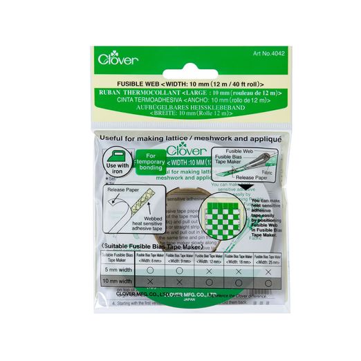 CLOVER Ruban thermocollant - 10 mm - Rouleau de 12 m CLOVER Ruban thermocollant - 10 mm - Rouleau de 12 m