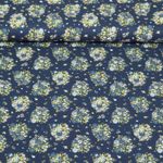 Popeline de coton - Bouquet de fleurs Bleu