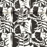 Toile de coton - Feuilles Noir Blanc