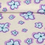 Jersey - Fleurs Ecru Mélange