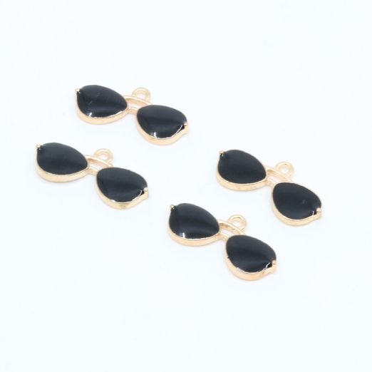 Charm - Anhänger - Brille schwarz - 1 Stück Charm - Anhänger - Brille schwarz - 1 Stück