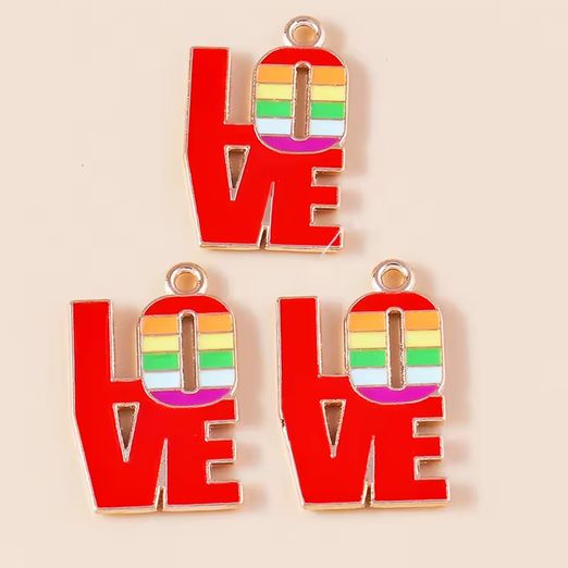 Charm - Anhänger - Love rot - 1 Stück Charm - Anhänger - Love rot - 1 Stück
