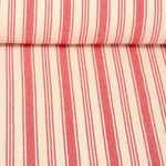 Tissu coton - Torchon de cuisine Rayures Beige Rouge