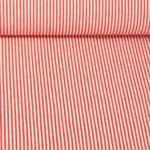 Tissu coton - Torchon de cuisine Mini Rayures Beige Rouge